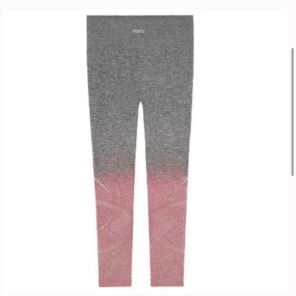 PINK Victoria's Secret Cool and Comfy Ombre Capri Leggings Grey/Mauve Medium - Picture 3 of 13